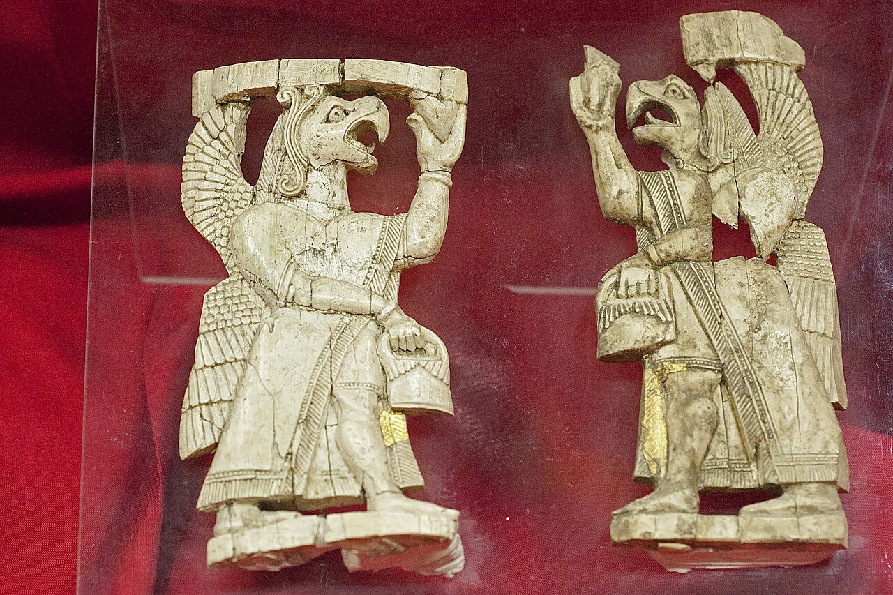 Museum of Anatolian Civilizations Urartu Ivory furniture ornaments, griffins from Ivory furniture ornaments, griffins (from Altıntepe in 2011 05