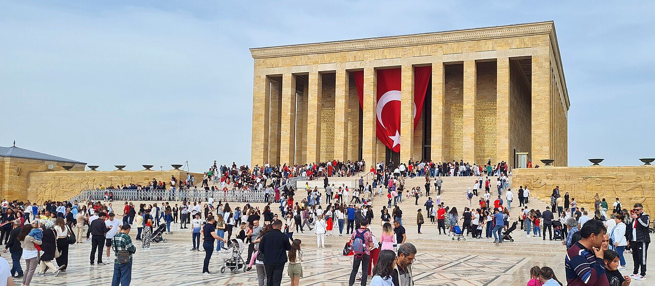 Mausoleum of Mustafa Kemal Atatürk from the ceremonial plaza of Anıtkabir
