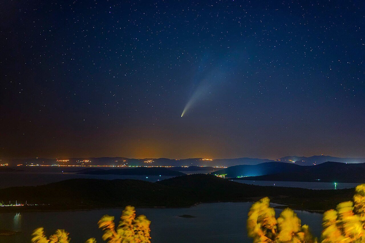 Comet NEOWISE over Ayvalık Islands Nature Park