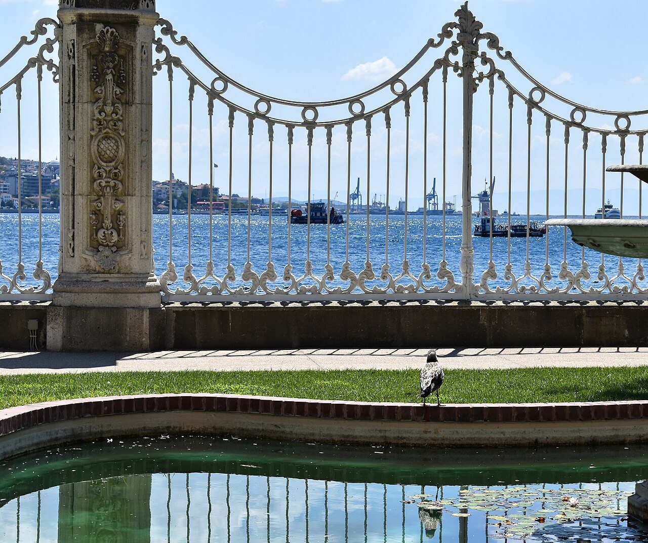 Pond and Fence along the Bosporus Strait, Dolmabahçe Palace, Istanbul