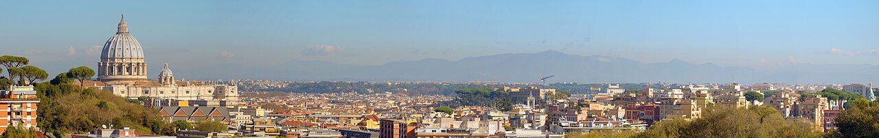 Panorama of Rome view from Via San Lucio